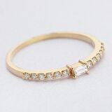 0.15 Karat Baget Pırlanta Yüzük (E-F VS/ Chocolate Baget)